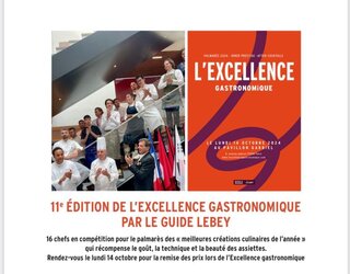 Le Prix d'Excellence Gastronomique du Guide Lebey